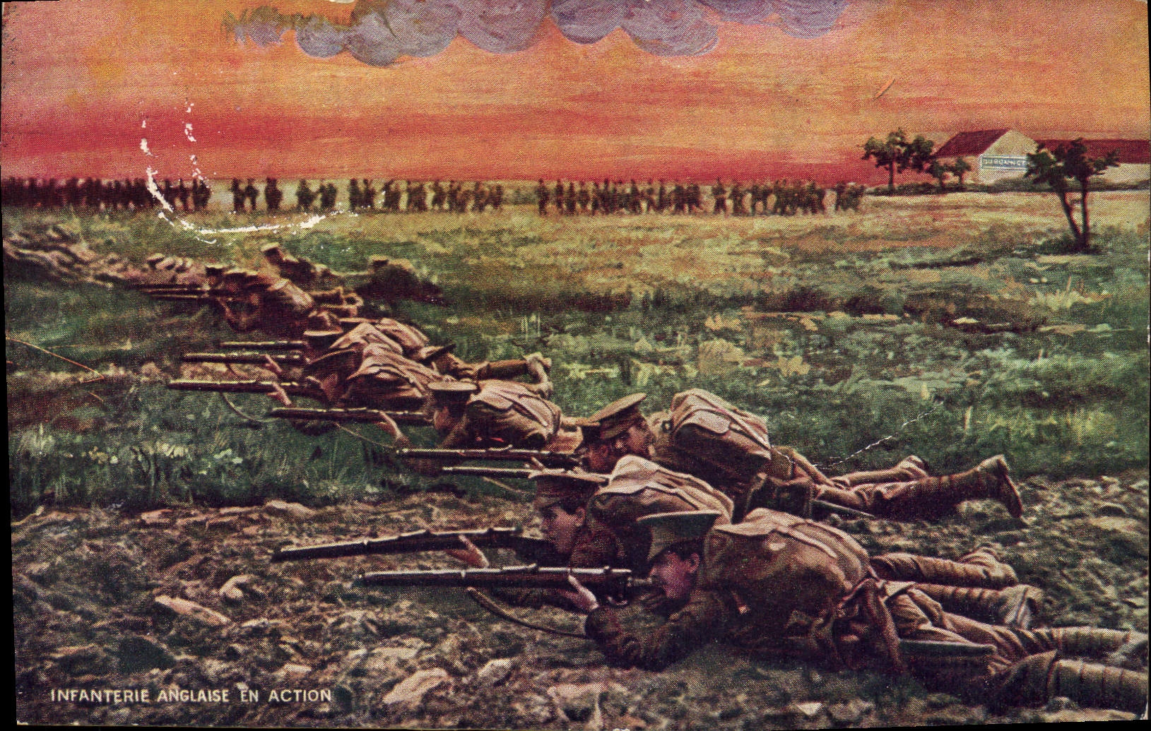 CPA Militaria Infanterie anglaise en action