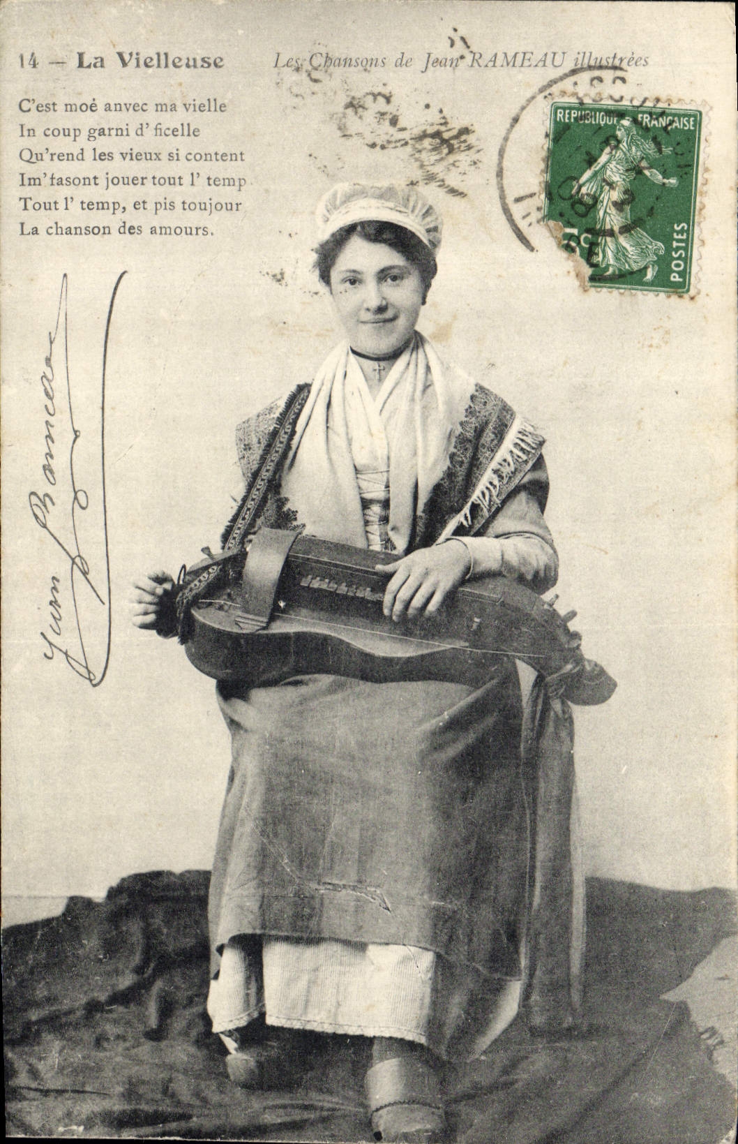 CPA Folklore Les chansons de Jean Rameau illustrees La Vieilleuse