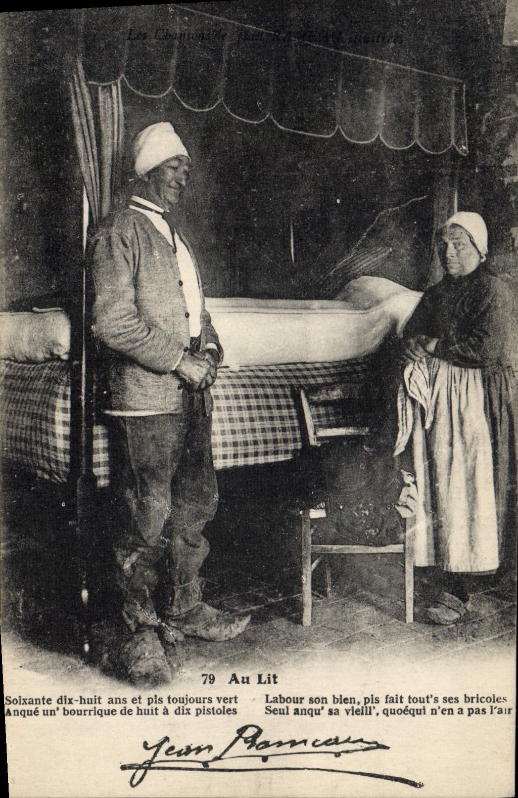 CPA Folklore Les chansons de Jean Rameau illustrees Au lit 