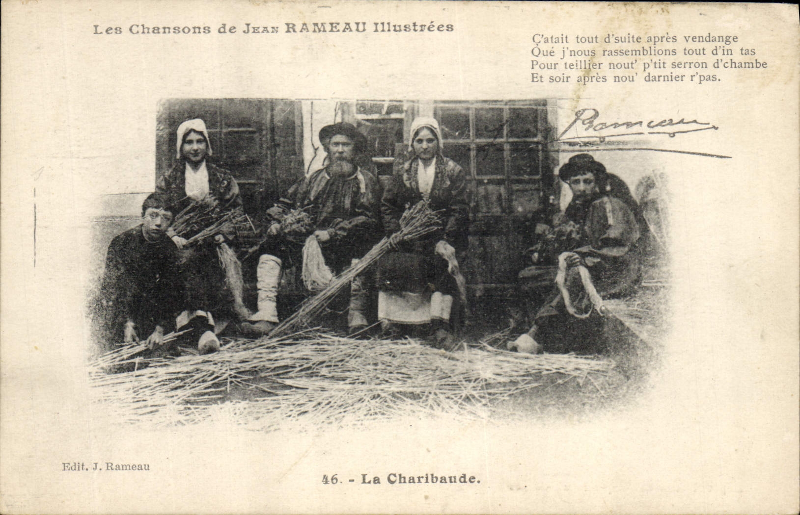CPA Folklore Les chansons de Jean Rameau illustrees La Charibaude