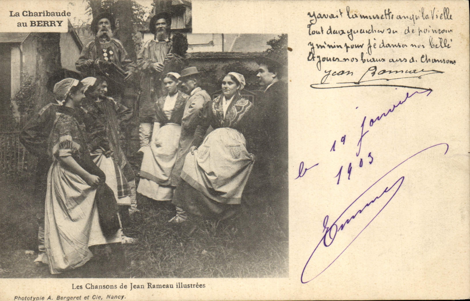 CPA Folklore Les chansons de Jean Rameau illustrees La Charibaude au Berry