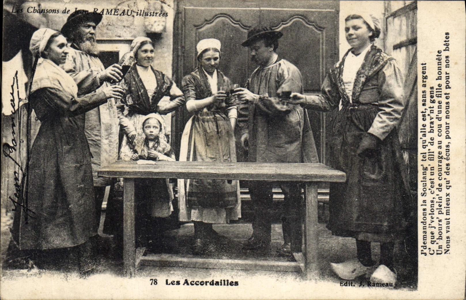 CPA Folklore Les chansons de Jean Rameau illustrees Les accordailles