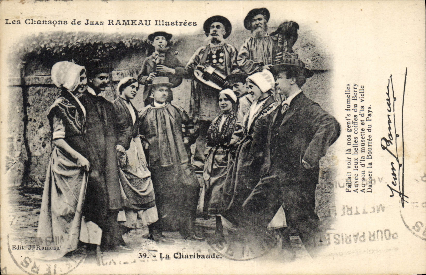 CPA Folklore Les chansons de Jean Rameau illustrees La Charibaude
