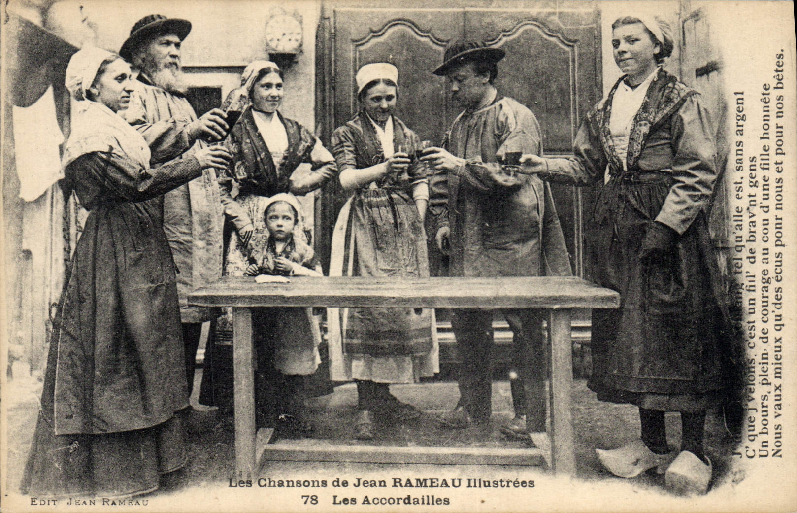 CPA Folklore Les chansons de Jean Rameau illustrees Les Accordailles