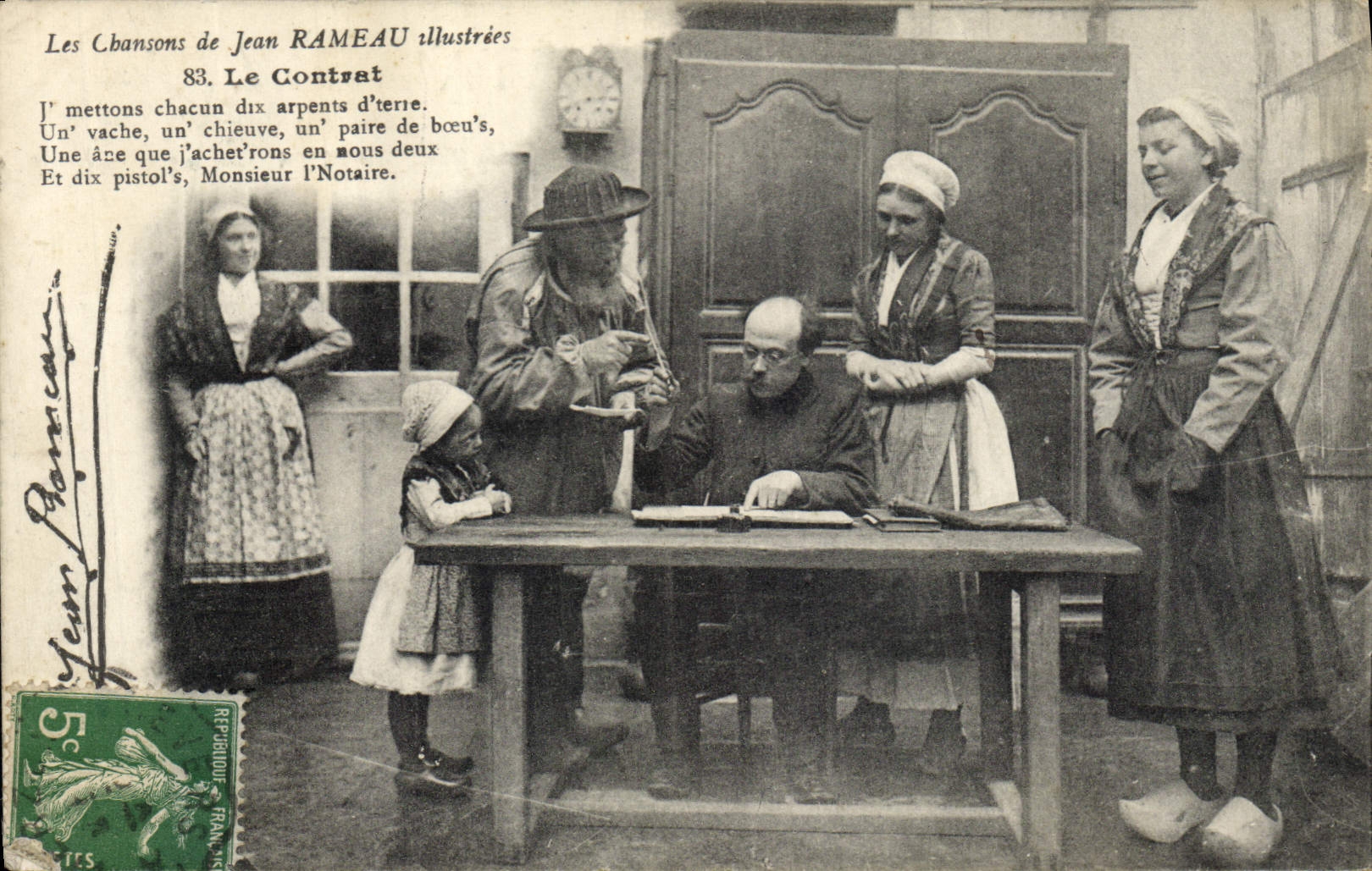 CPA Folklore Les chansons de Jean Rameau illustrees Le contrat