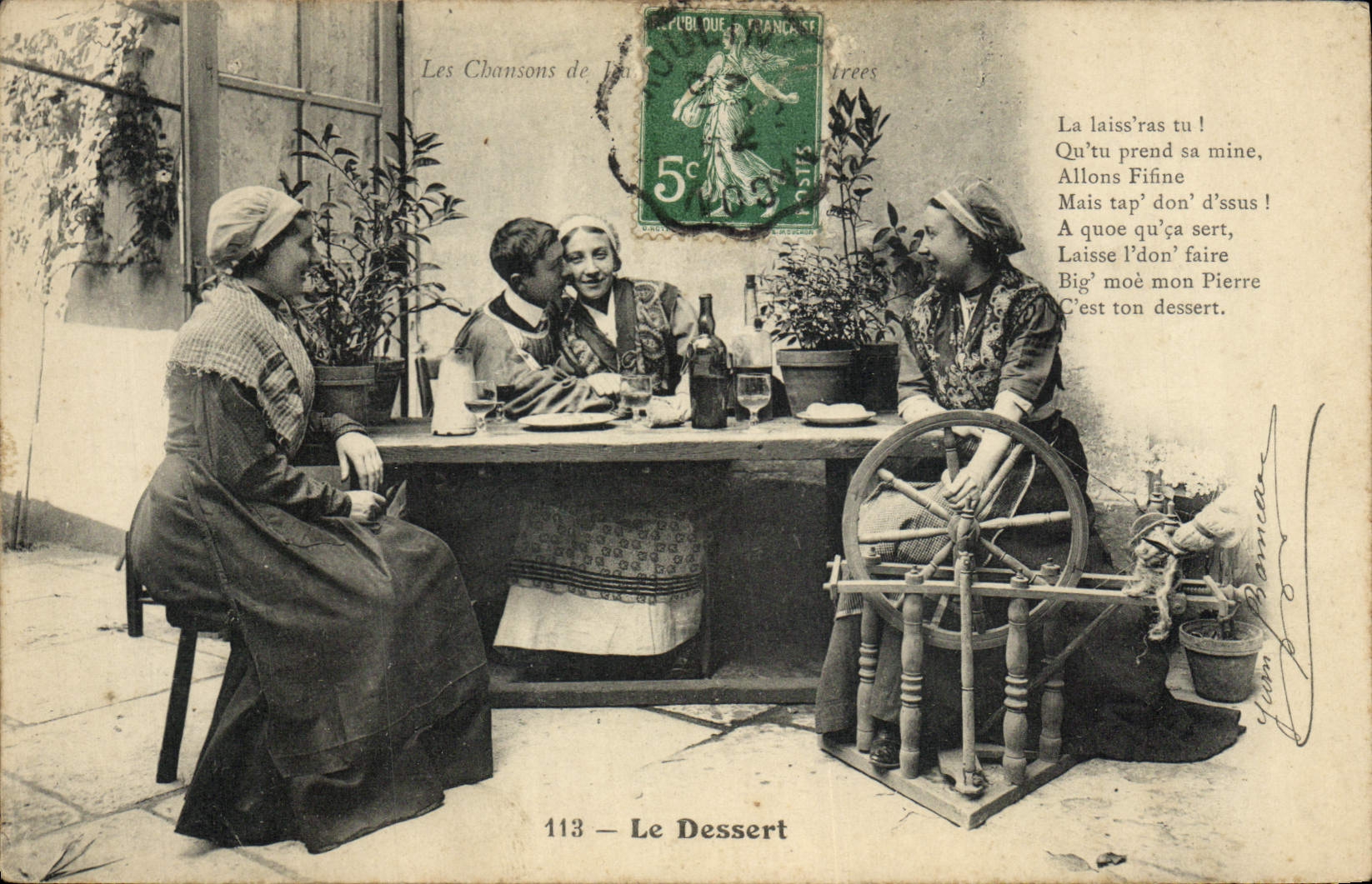 CPA Folklore Les chansons de Jean Rameau illustrees Le dessert