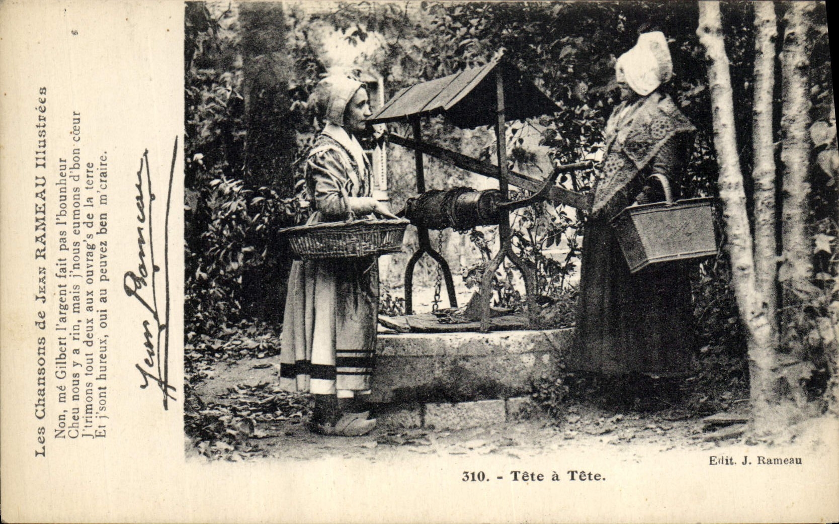 CPA Folklore Les chansons de Jean Rameau illustrees Tete a tete
