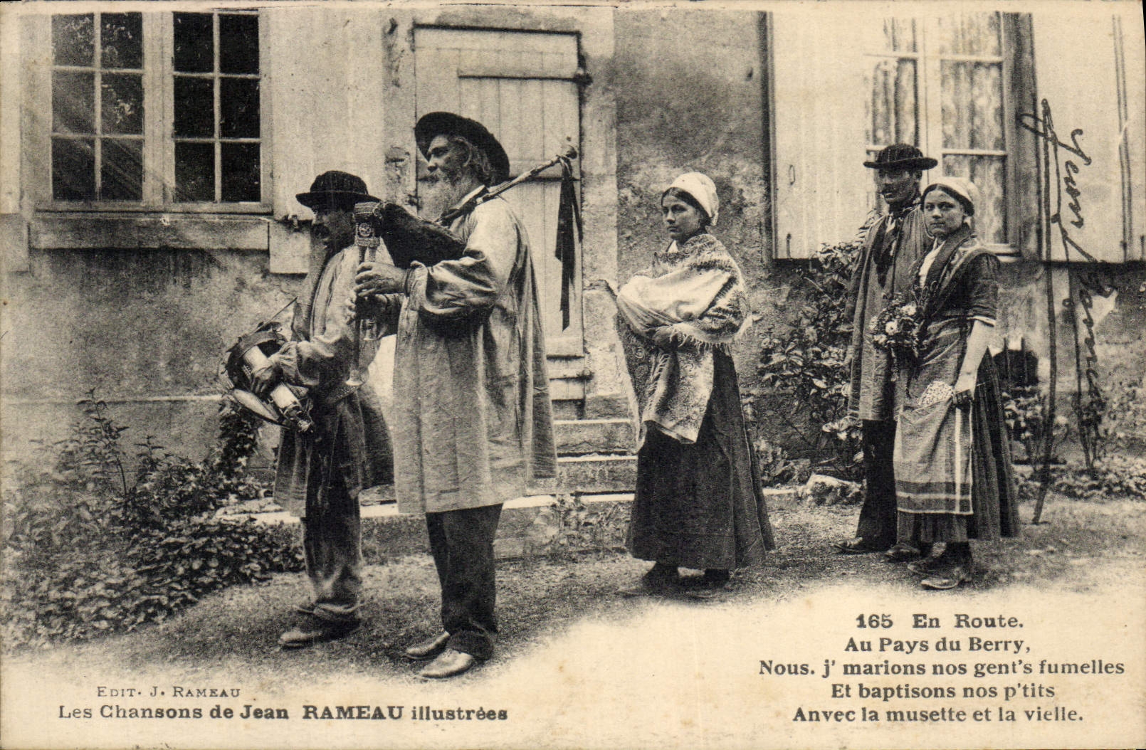 CPA Folklore Les chansons de Jean Rameau illustrees En route au pays du Berry