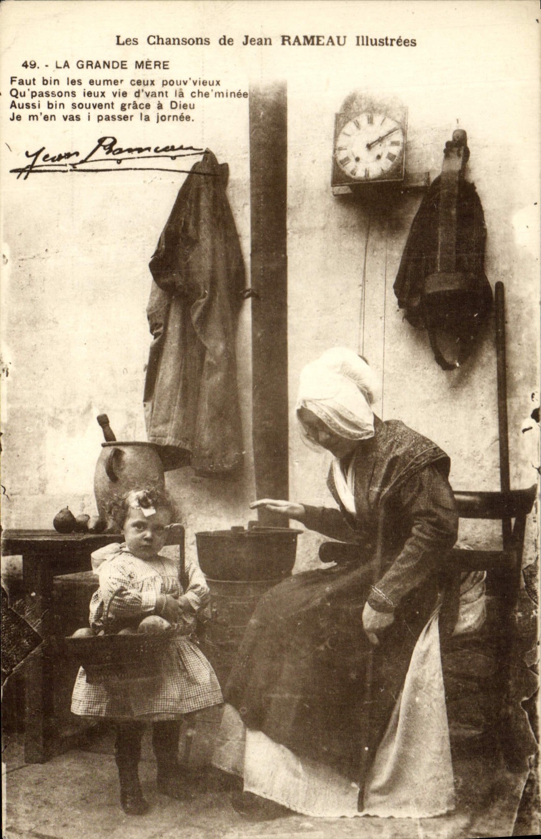 CPA Folklore Les chansons de Jean Rameau illustrees La grand mere