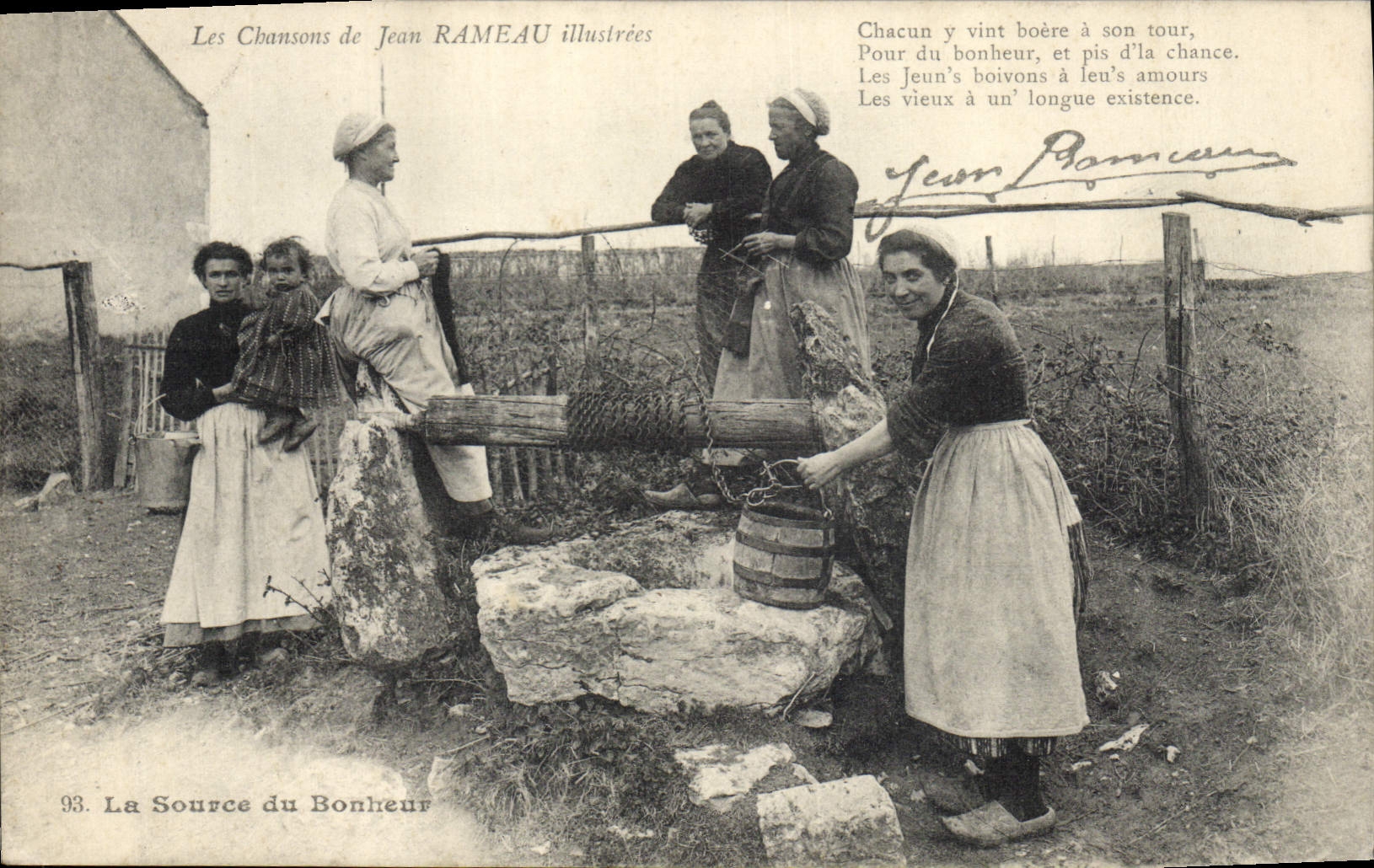 CPA Folklore Les chansons de Jean Rameau illustrees La source du bonheur