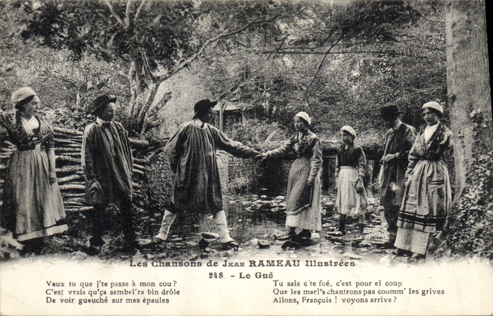 Postal Folclore las canciones de Jean Ramo ilustradas el vado