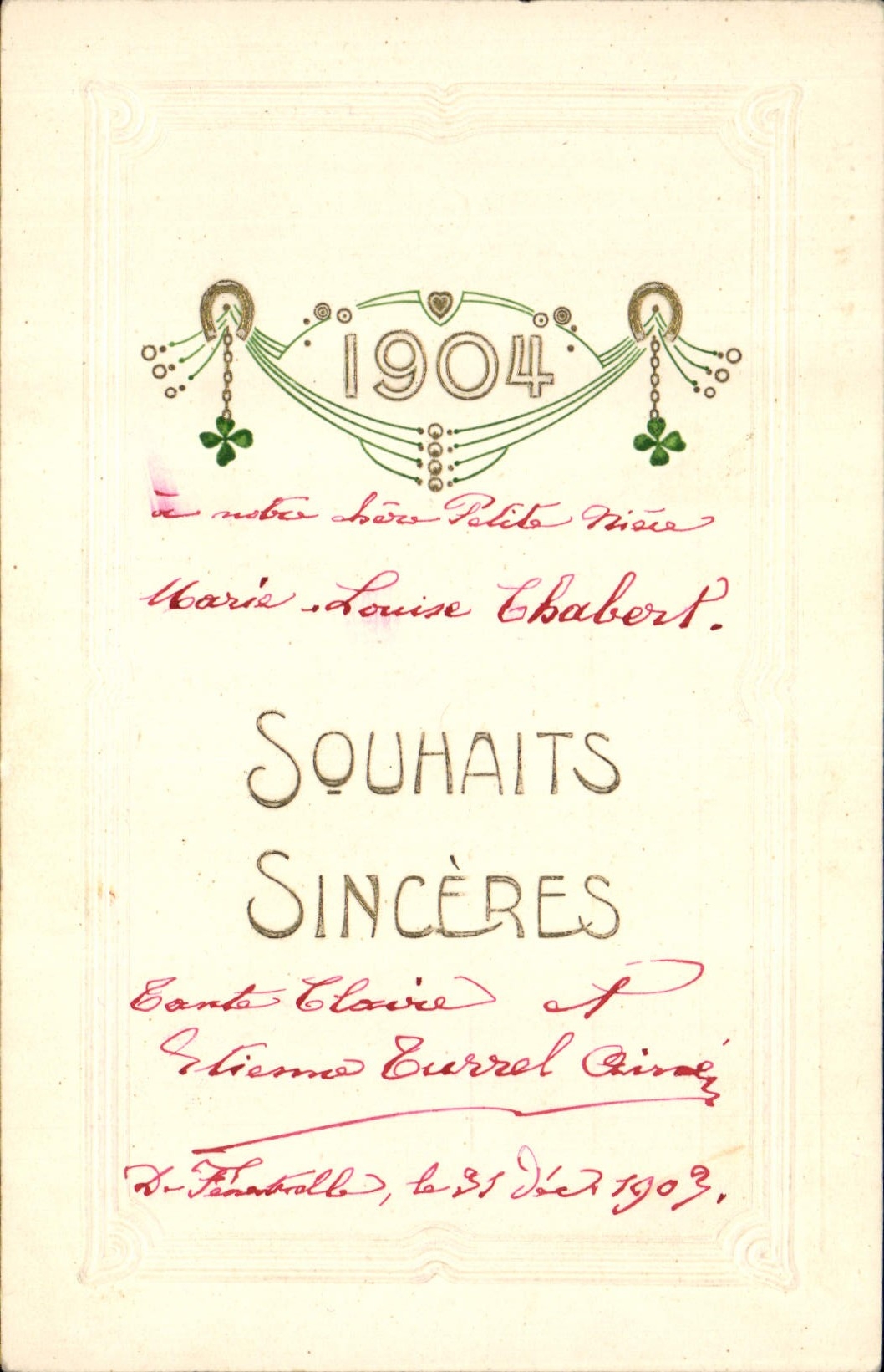 CPA Fantaisie Fleurs Annee 1904