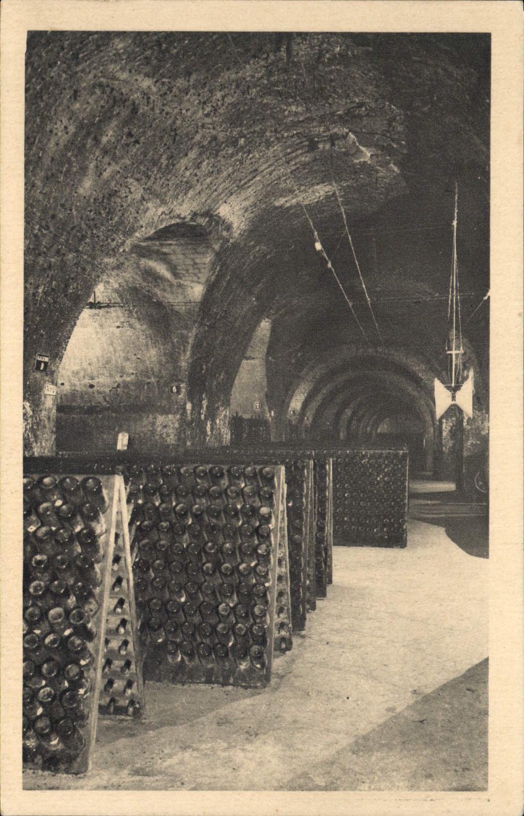 Vintage Postcard Folklore Wine Vineyards Champagne Moet and Chandon Wines on desks during moving