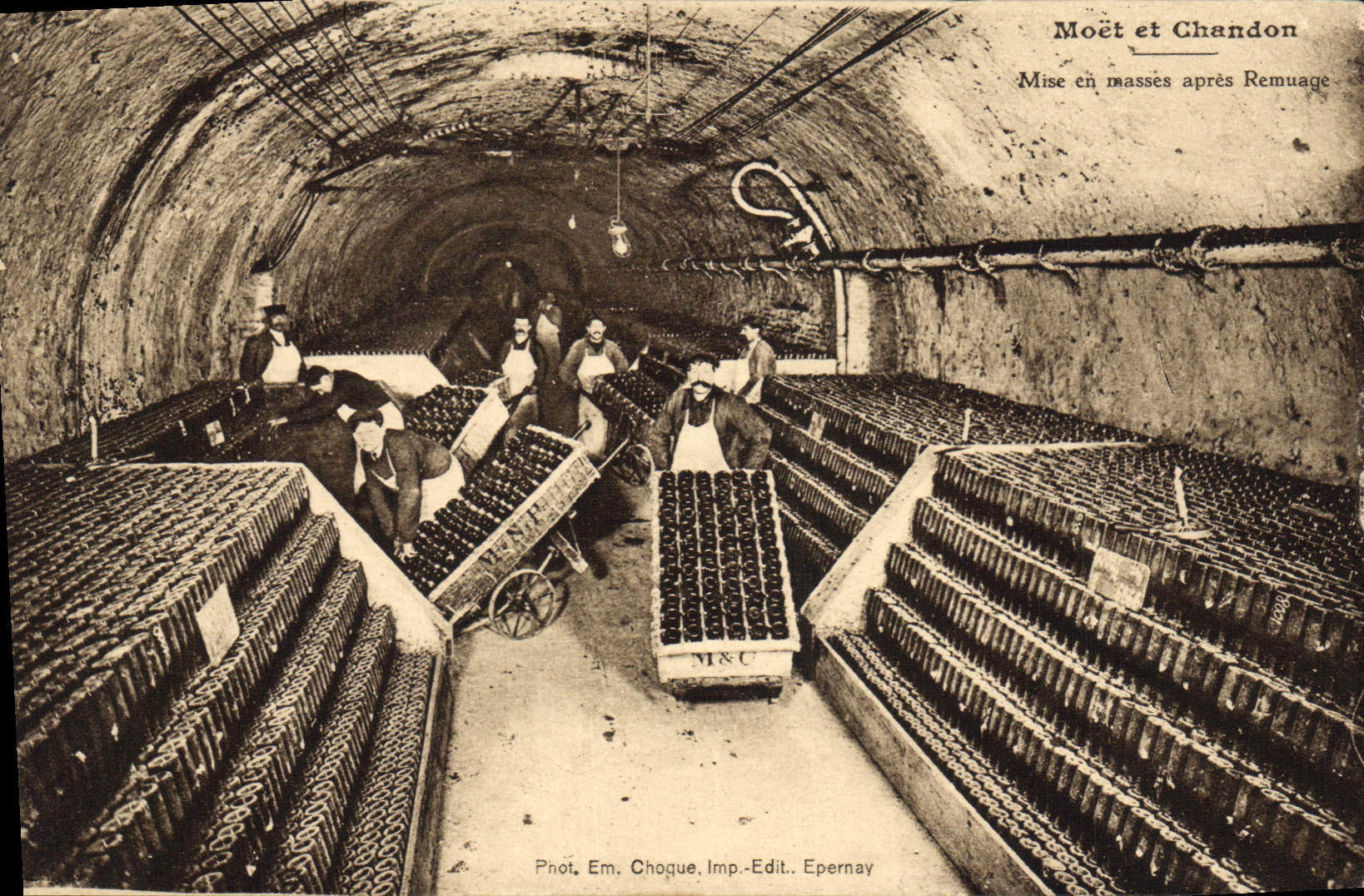 Vintage Postcard Folklore Wine Vineyards Champagne Moet and Chandon Put in masses after moving