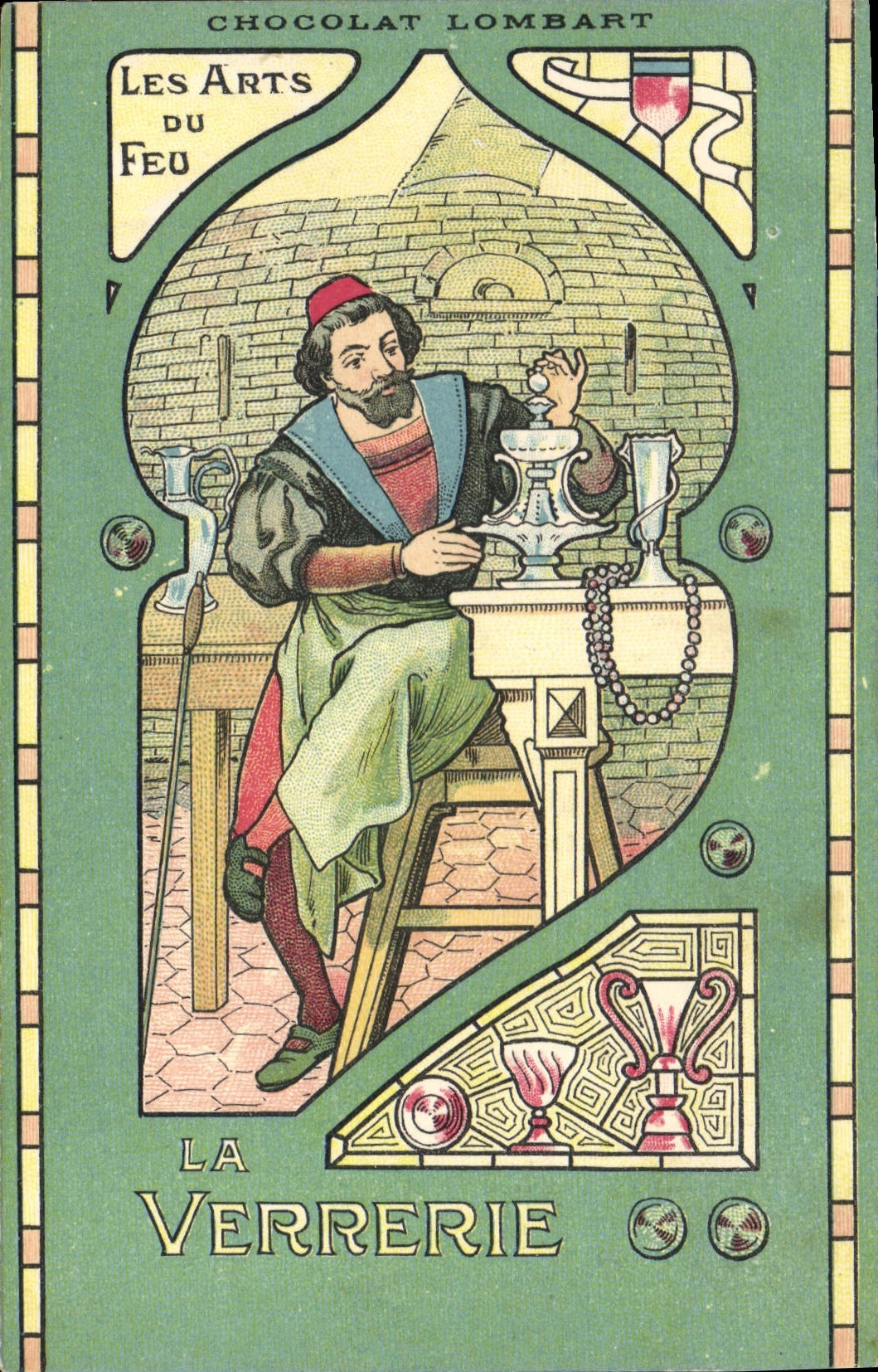 CPA Publicite Les arts du Feu Chocolat Lombart La Verrerie 