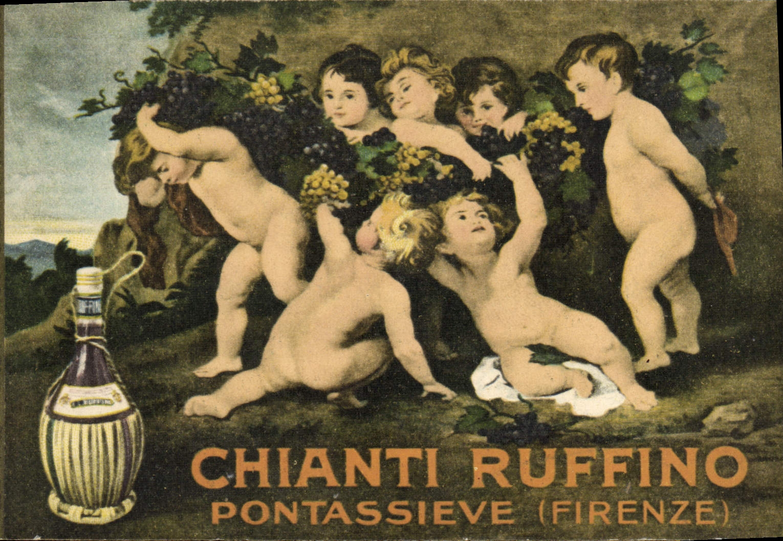 CPA Publicite Chanti Ruffino Pontassieve Firenze Enfants Alcool