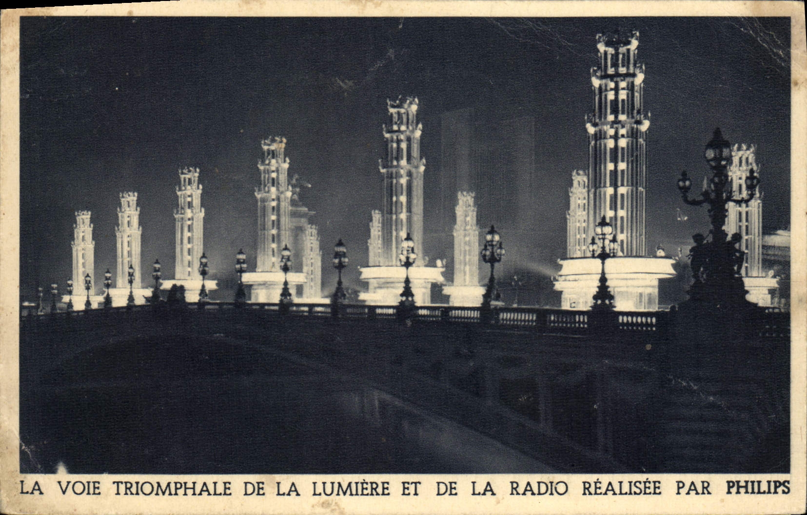 CPA Publicite La voie triomphale de la lumiere et de la radio Philips Paris Alexandre III 