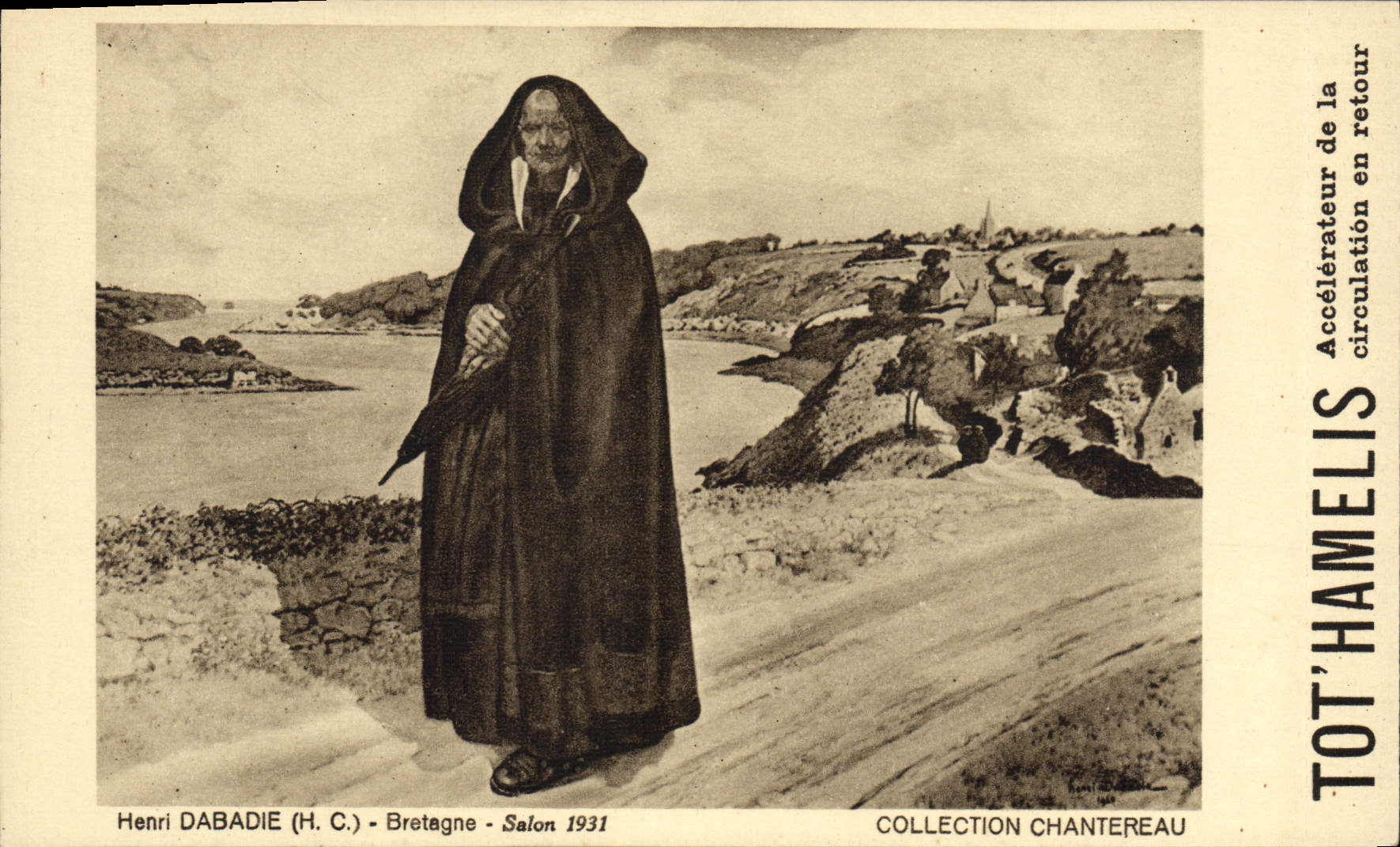 Postal Publicidad Pronto Hamelis Acelerador de la circulación a cambio Henri Dabadie Bretagne Salón 1931 de Chantereau