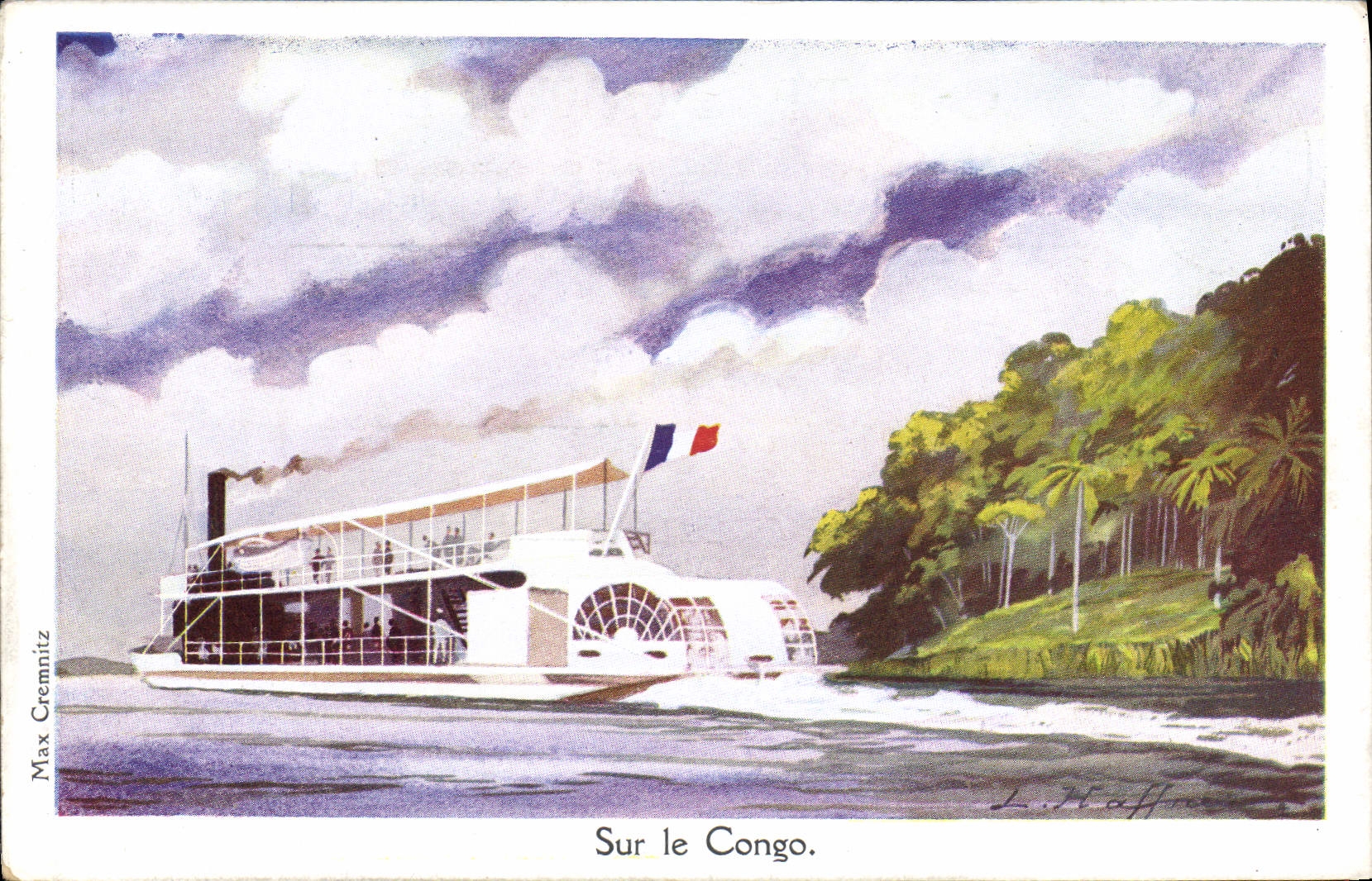 CPA Fantaisie Illustrateur Haffner Bateau Sur le Congo 