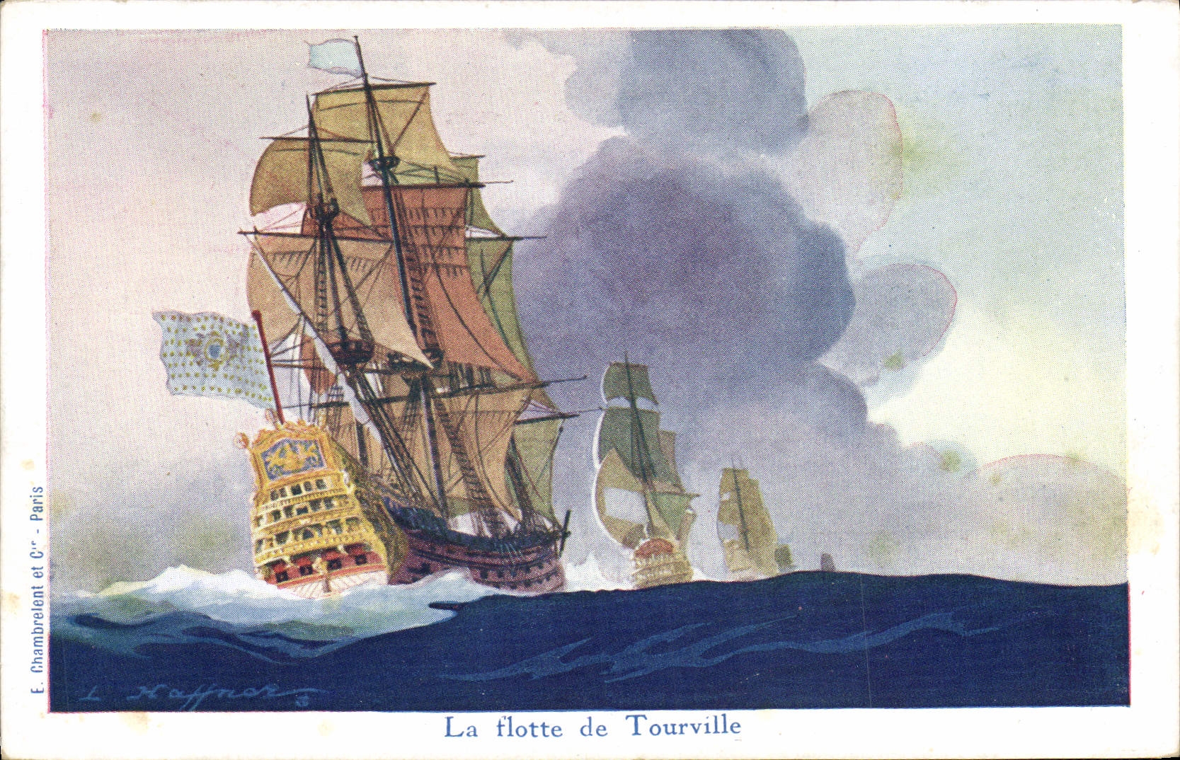 CPA Fantaisie Illustrateur Haffner Bateau La flotte de Tourville 