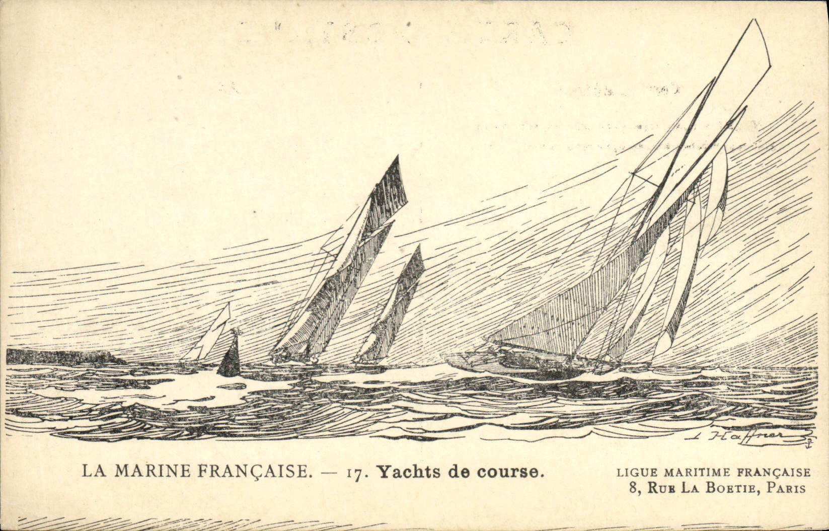 CPA Fantaisie Illustrateur Haffner Bateau Yachts de course