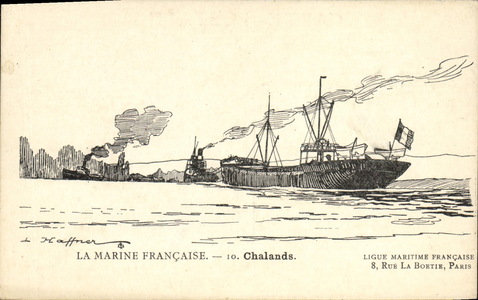 CPA Fantaisie Illustrateur Haffner Bateau Chalands 