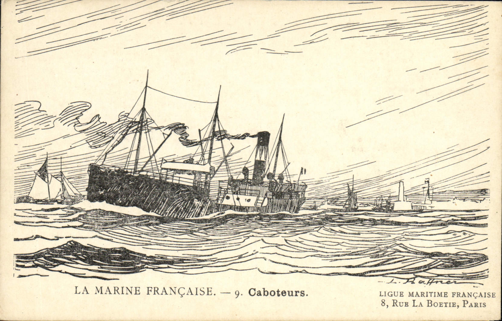 CPA Fantaisie Illustrateur Haffner Bateau Caboteurs 