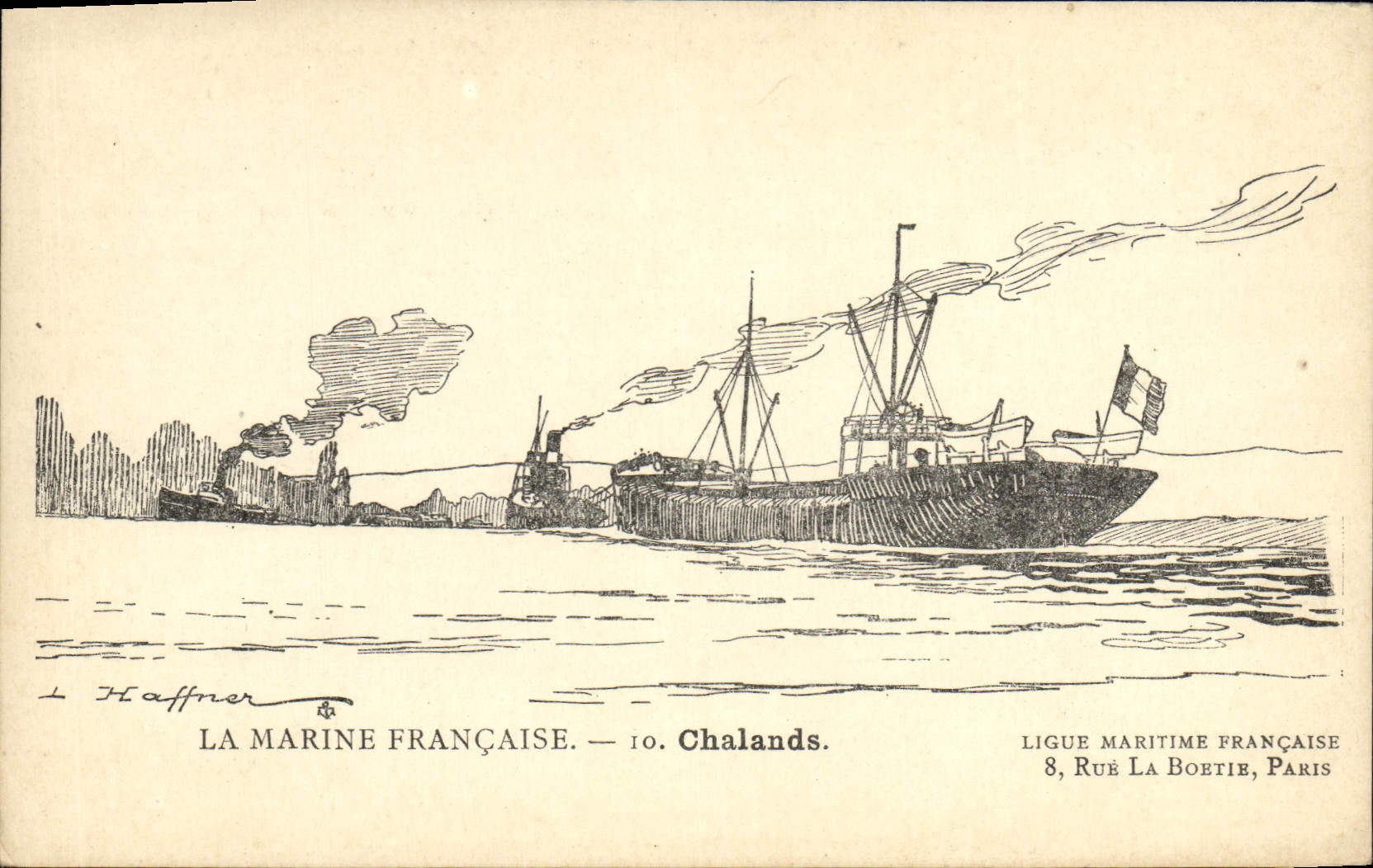 CPA Fantaisie Illustrateur Haffner Bateau Chalands 