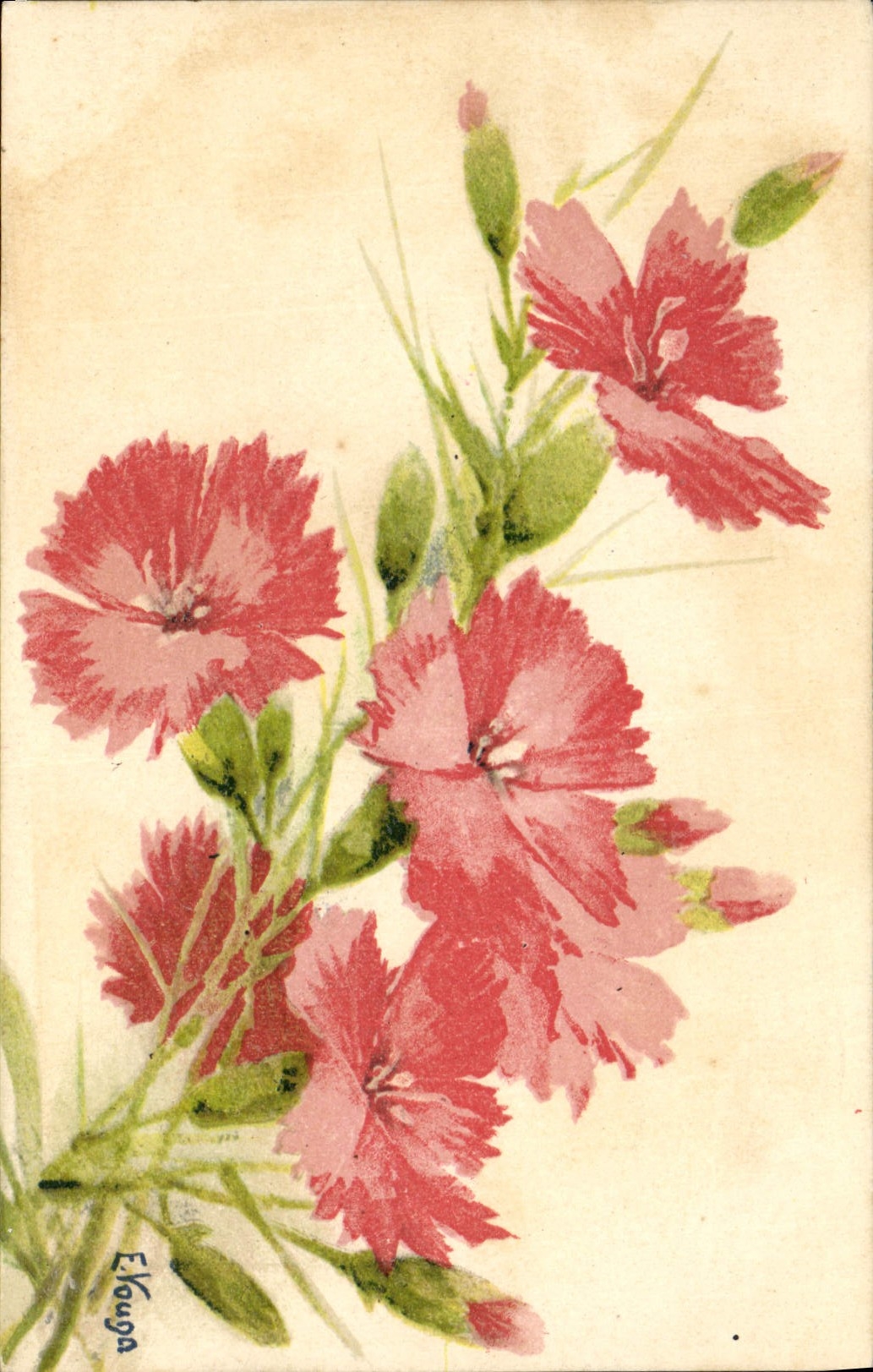 CPA Fantaisie Fleurs 