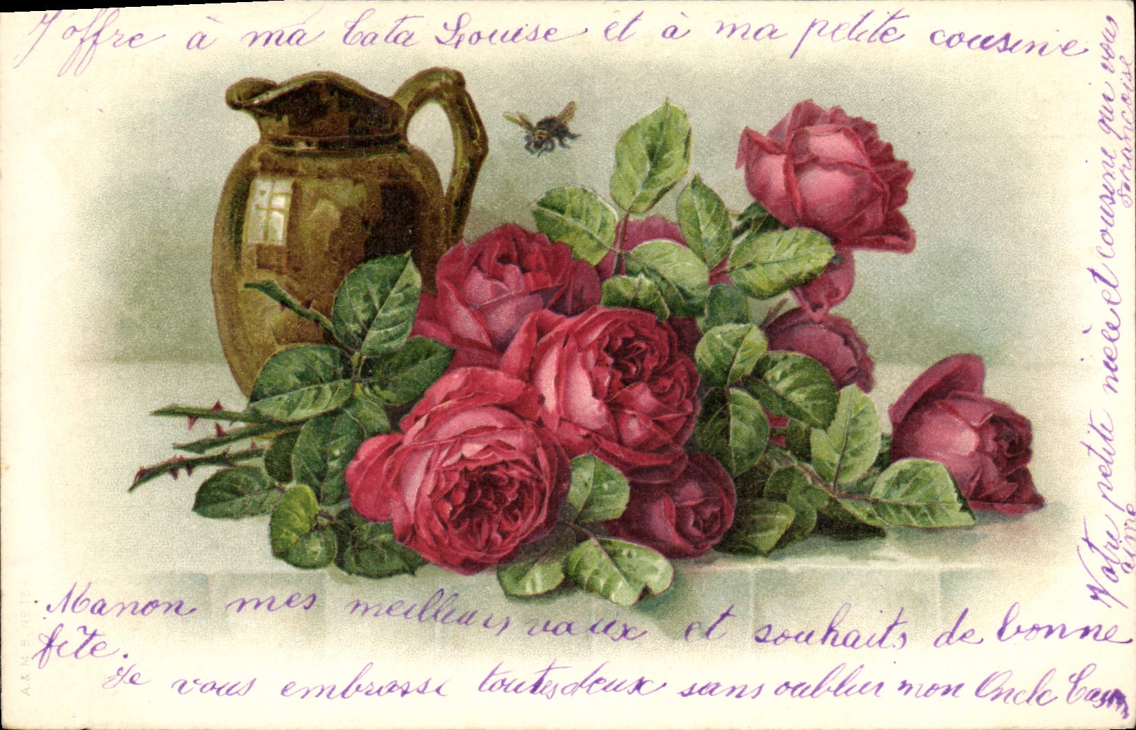 CPA Fantaisie Fleurs 