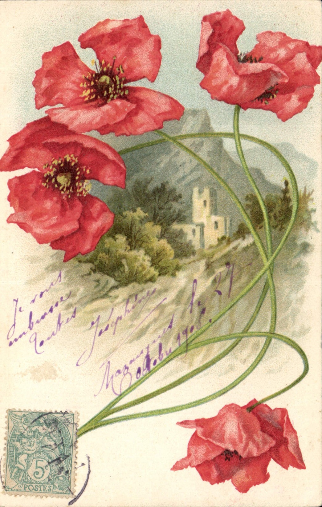 CPA Fantaisie Fleurs 