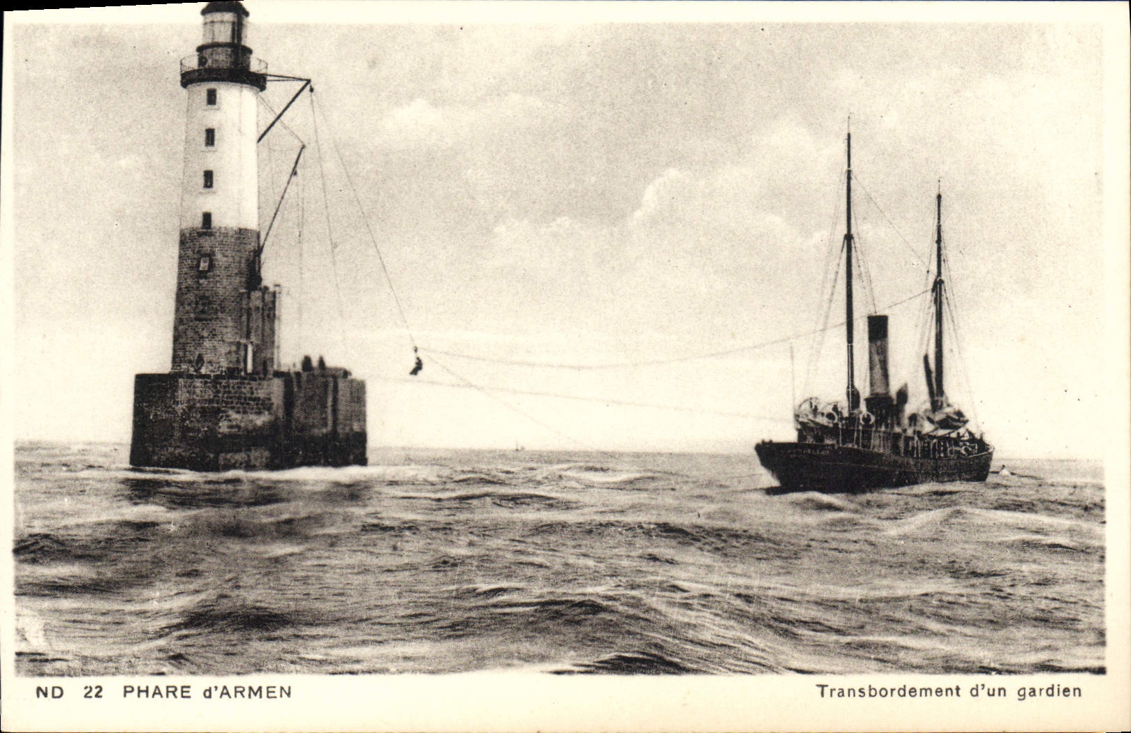 Vintage Postcard Headlight of Armen Transshipment of a guard