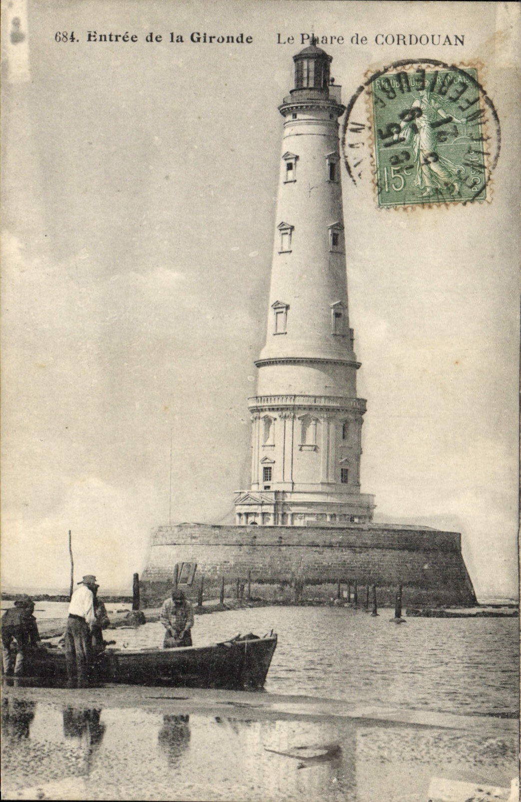 CPA Phare de Cordouan Entree de la Gironde Pecheurs Barque