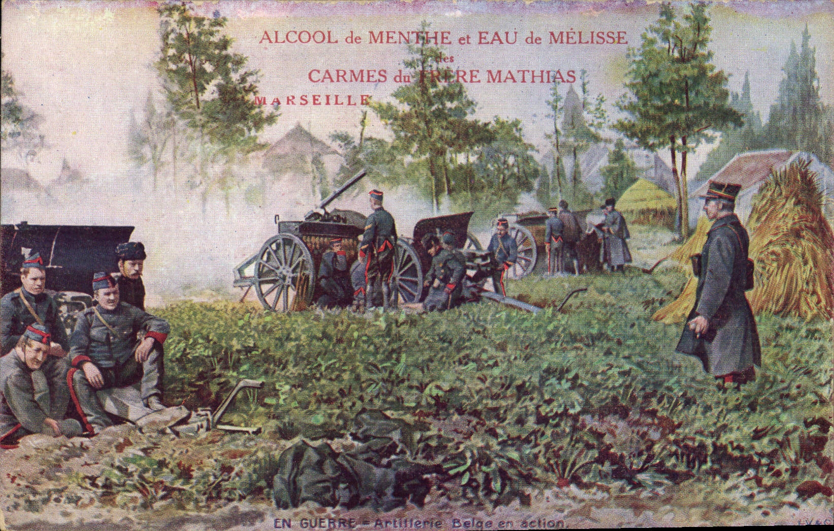 CPA Militaria Artillerie Belge en action Frere Mathias 