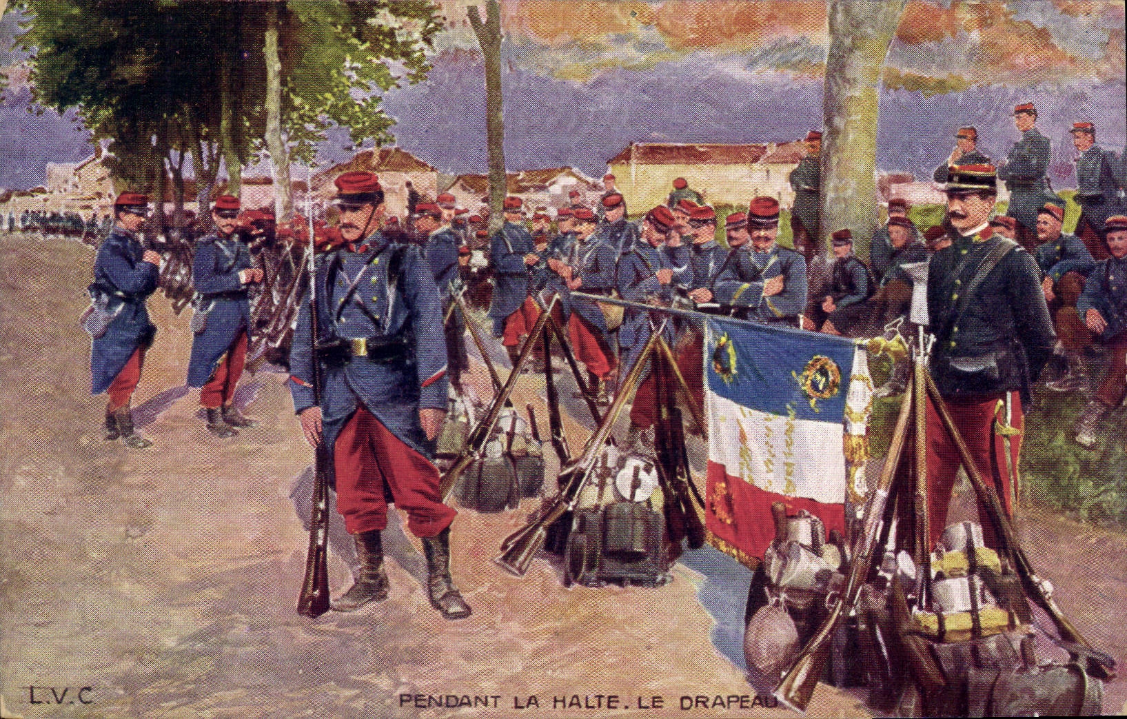 Postal Militaria el Alto la bandera