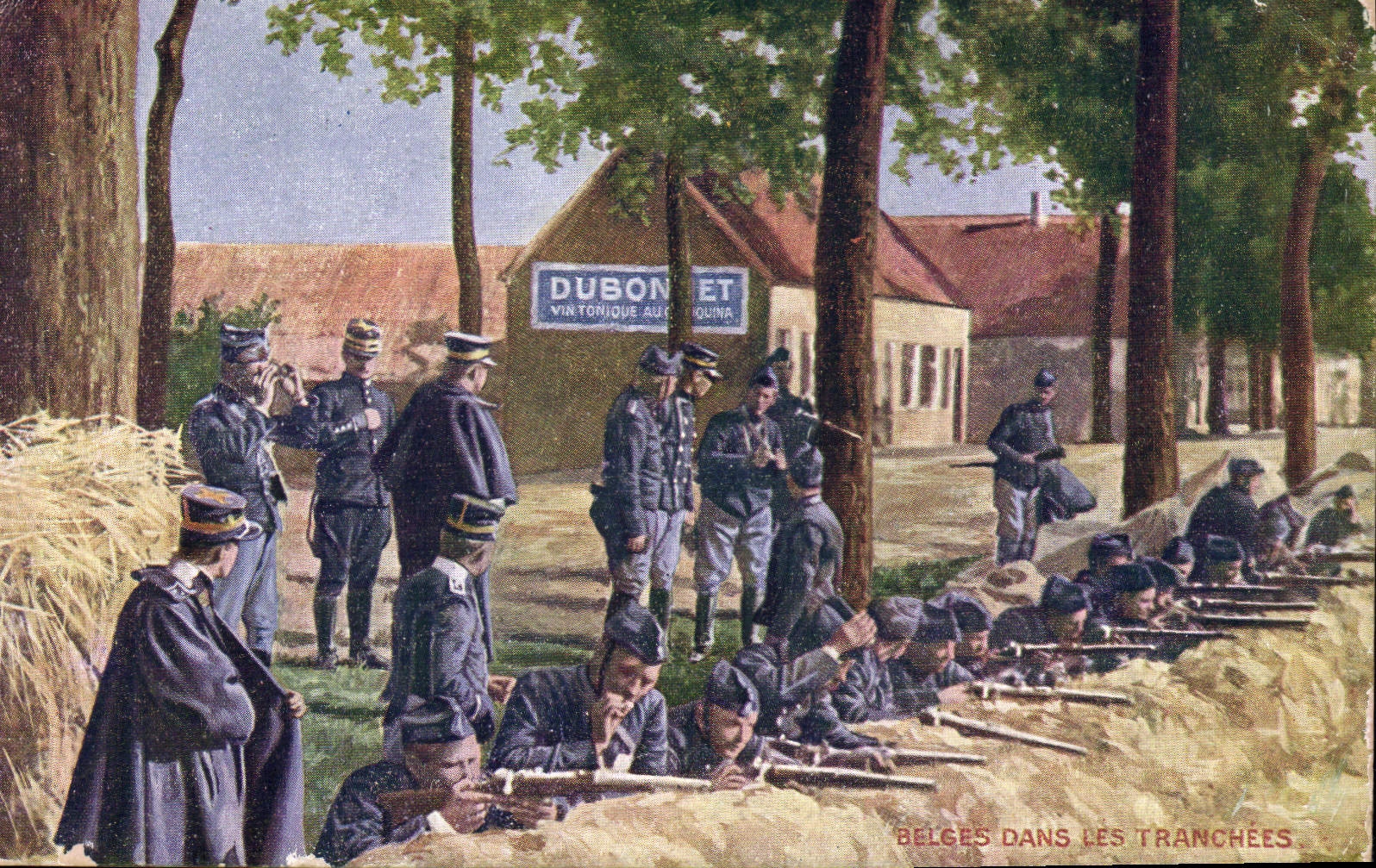 CPA Militaria Belges dans les tranchees 