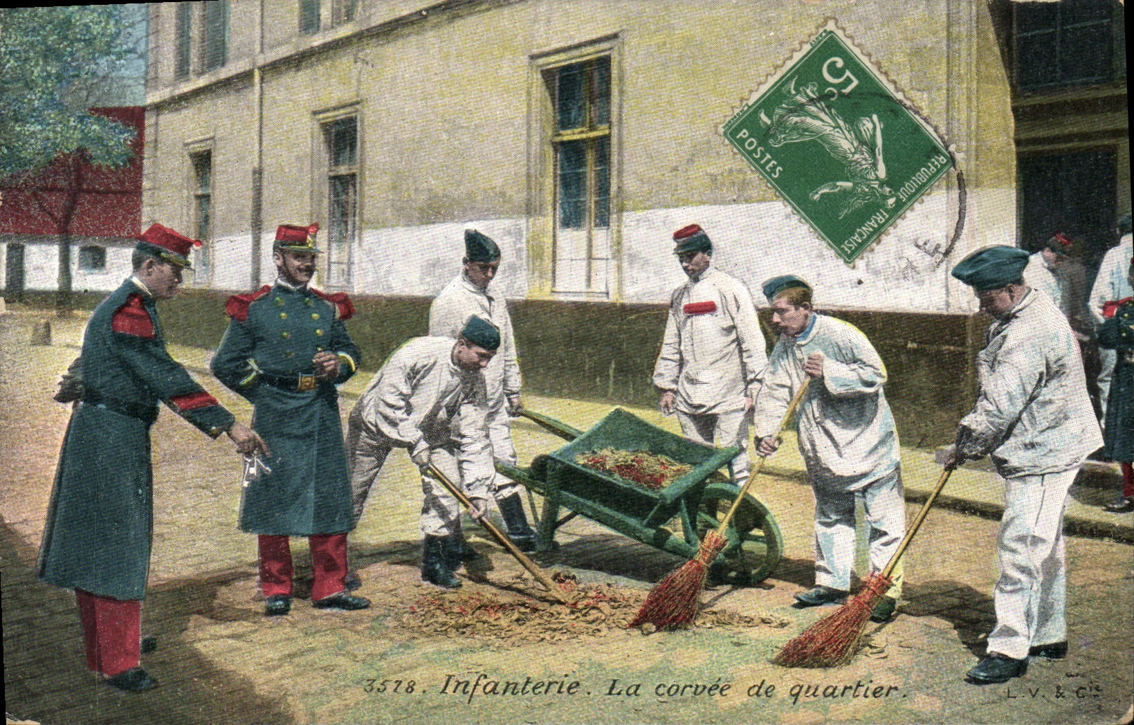 CPA Militaria Infanterie La corvee de quartier 