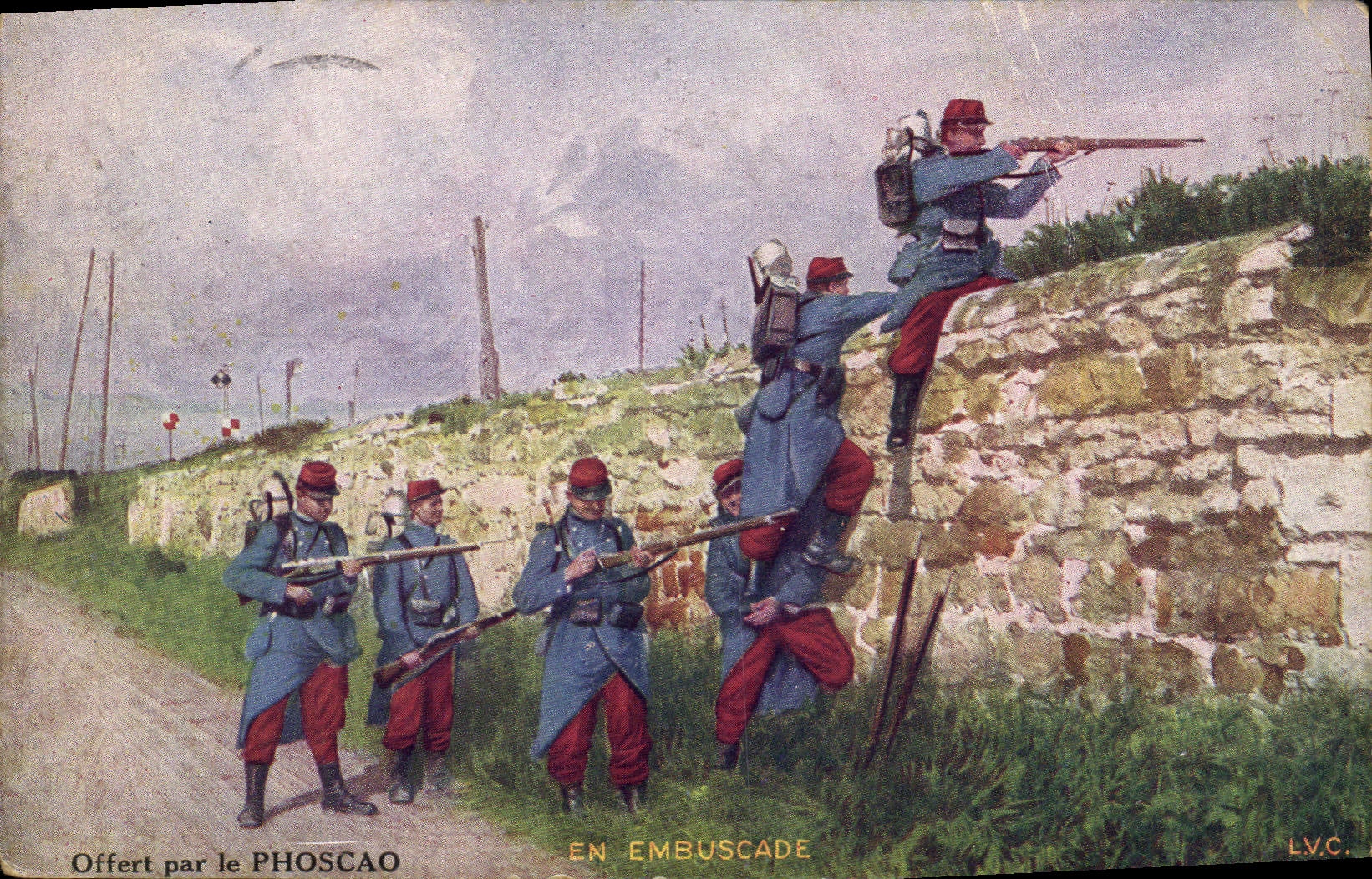 CPA Militaria En embuscade 