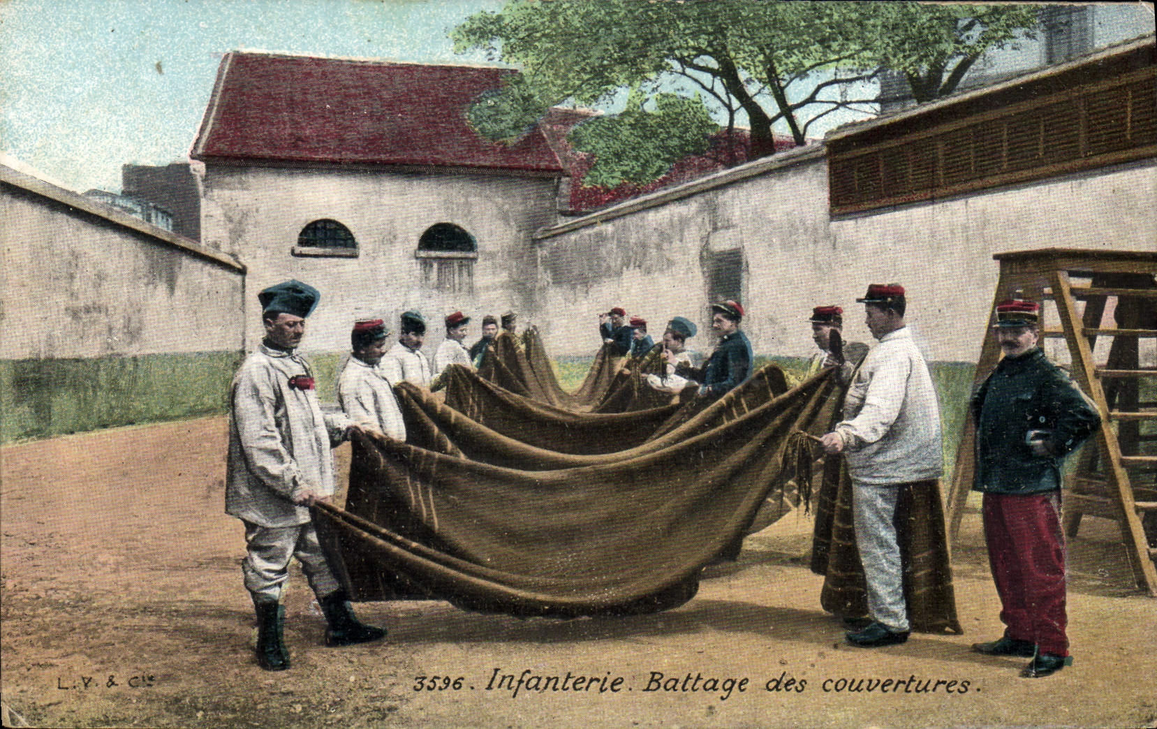 Postal Militaria Infantería Golpeo de las coberturas
