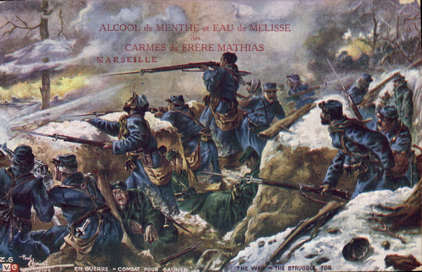 CPA Militaria Combat pour gagner Frere Mathias Marseille 