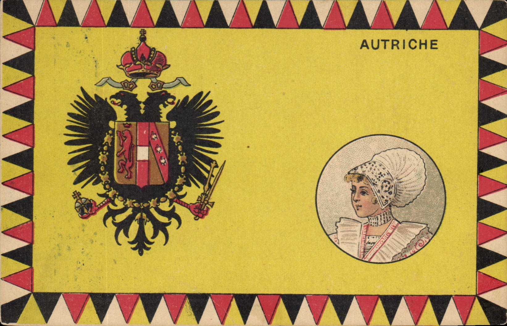 CPA Drapeau Femme Autriche Austria