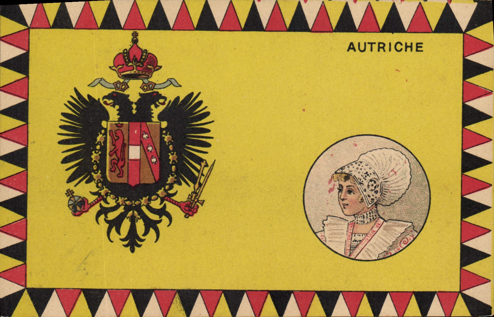CPA Drapeau Femme Autriche austria