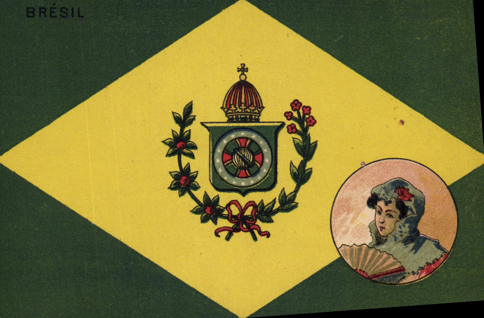CPA Drapeau Femme Bresil Brazil
