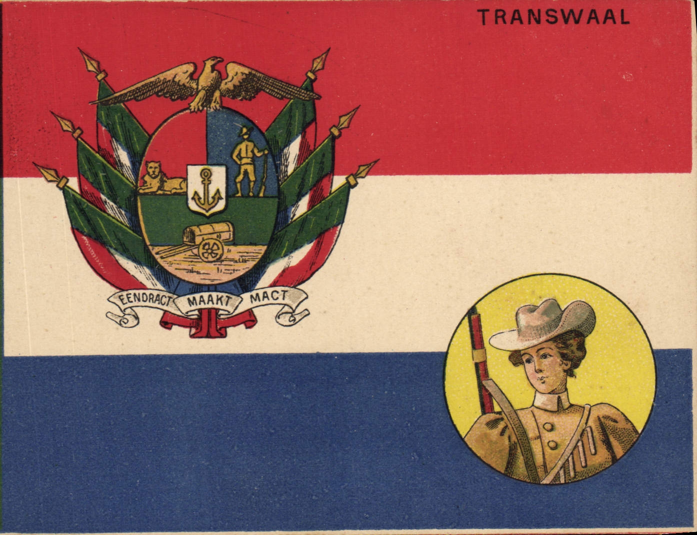 CPA Drapeau Femme Transwaal Transval Afrique du Sud