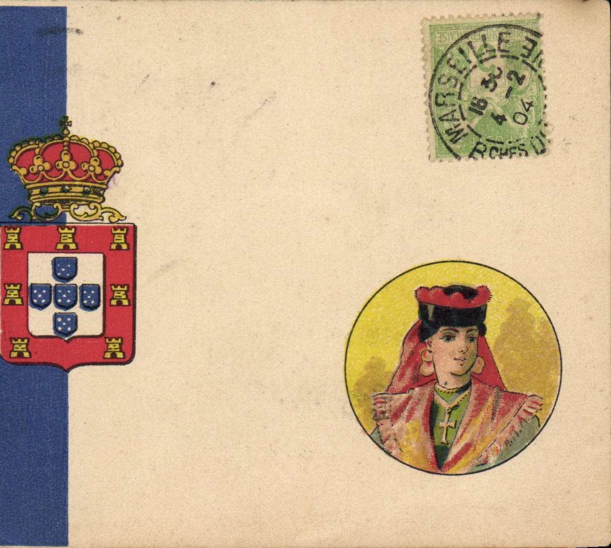CPA Drapeau Femme Portugal