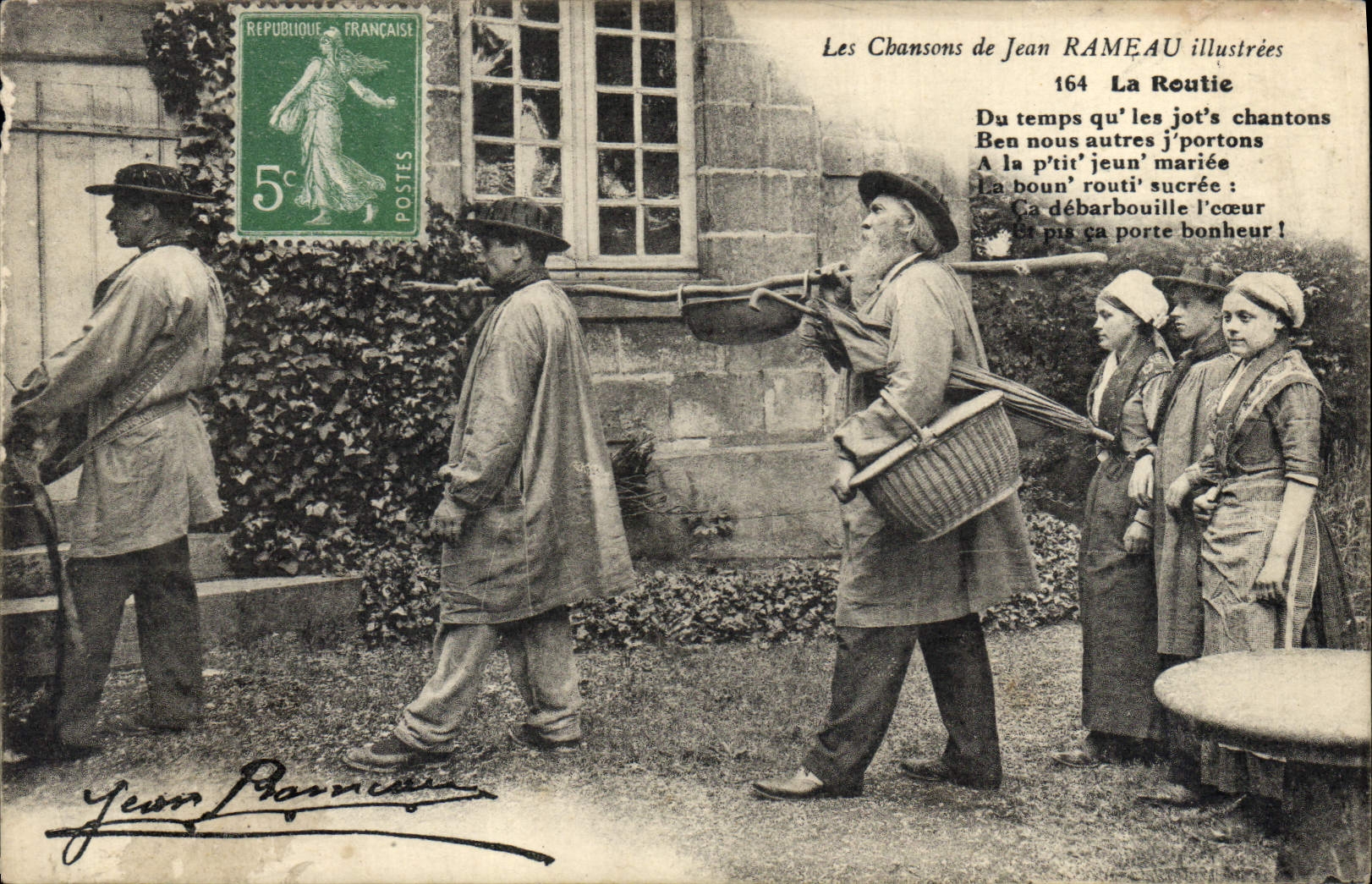 CPA Folklore Les chansons de Jean Rameau illustrees La routie