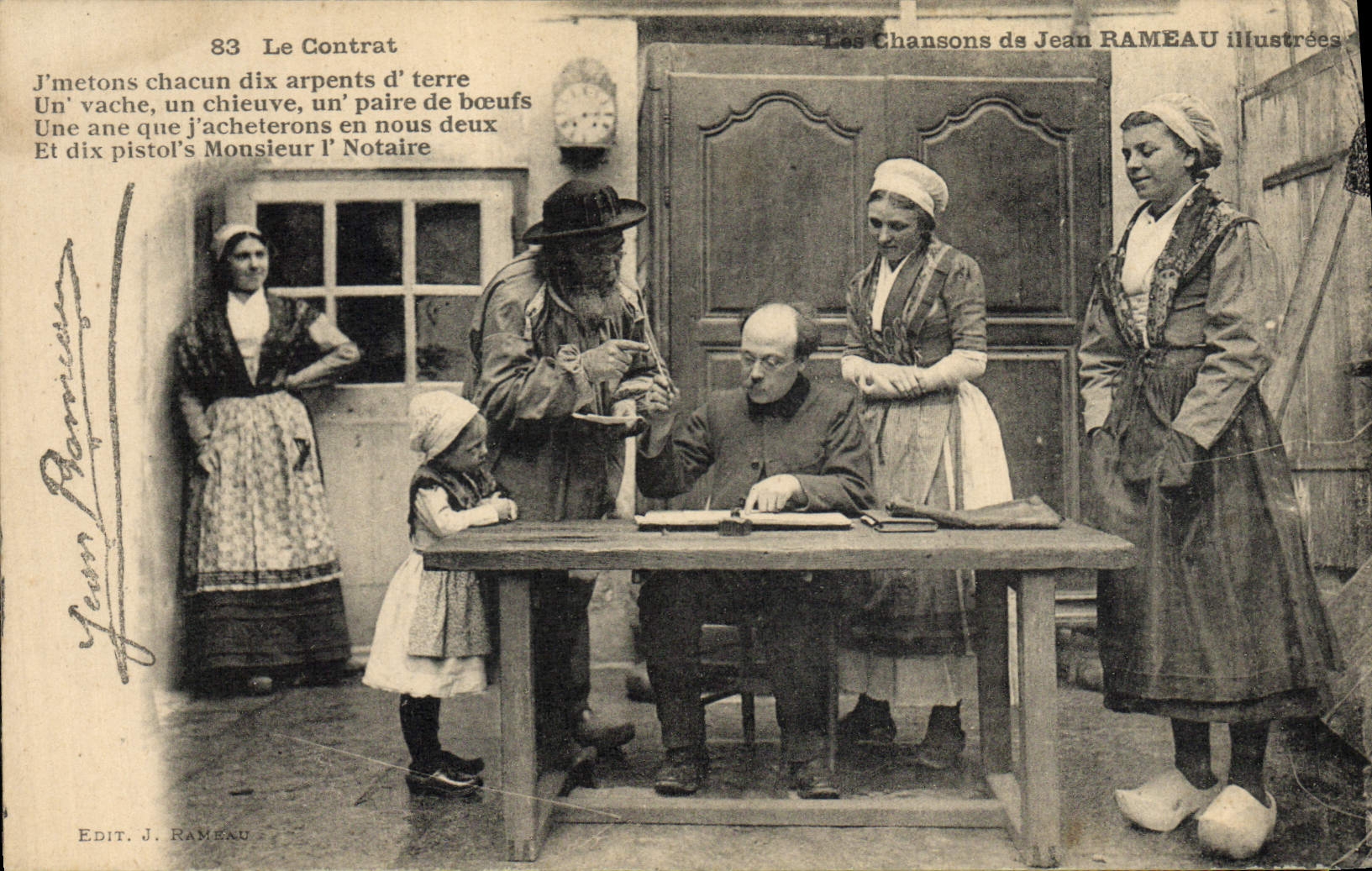 CPA Folklore Les chansons de Jean Rameau illustrees Le contrat
