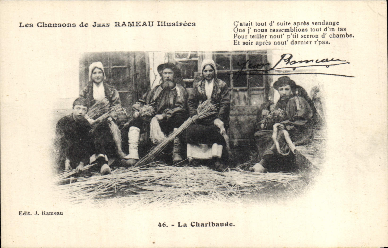 CPA Folklore Les chansons de Jean Rameau illustrees La Charibaude