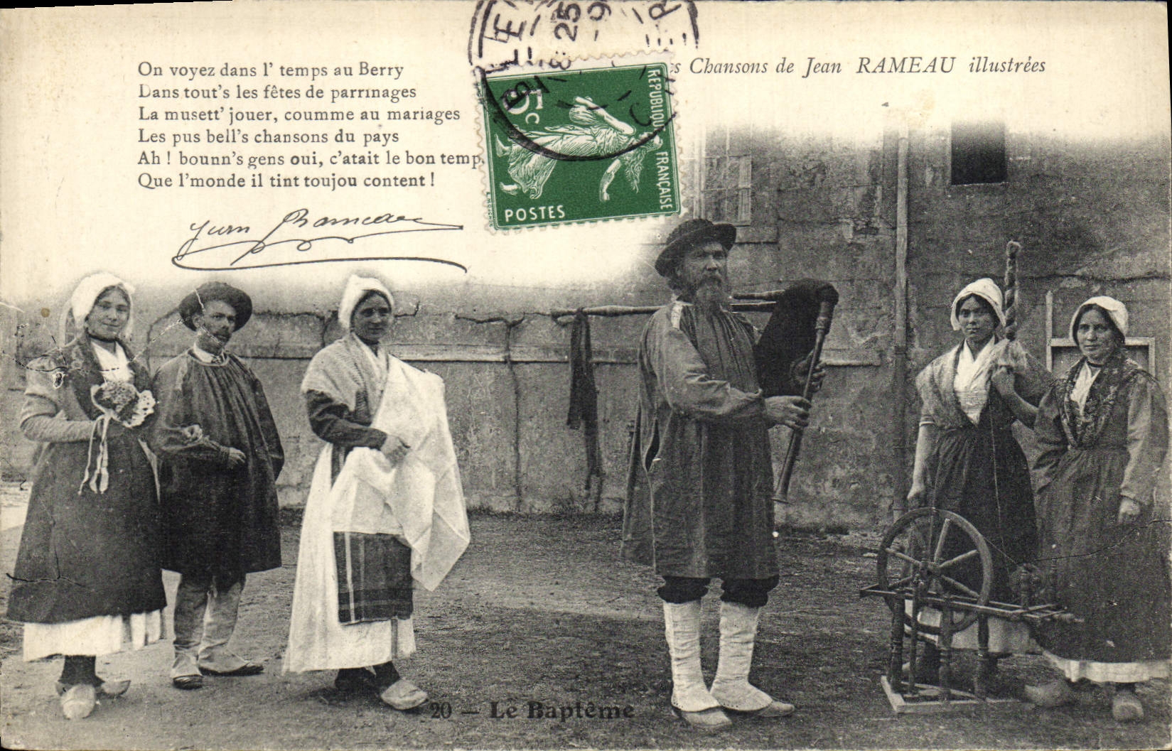 CPA Folklore Les chansons de Jean Rameau illustrees Le bapteme