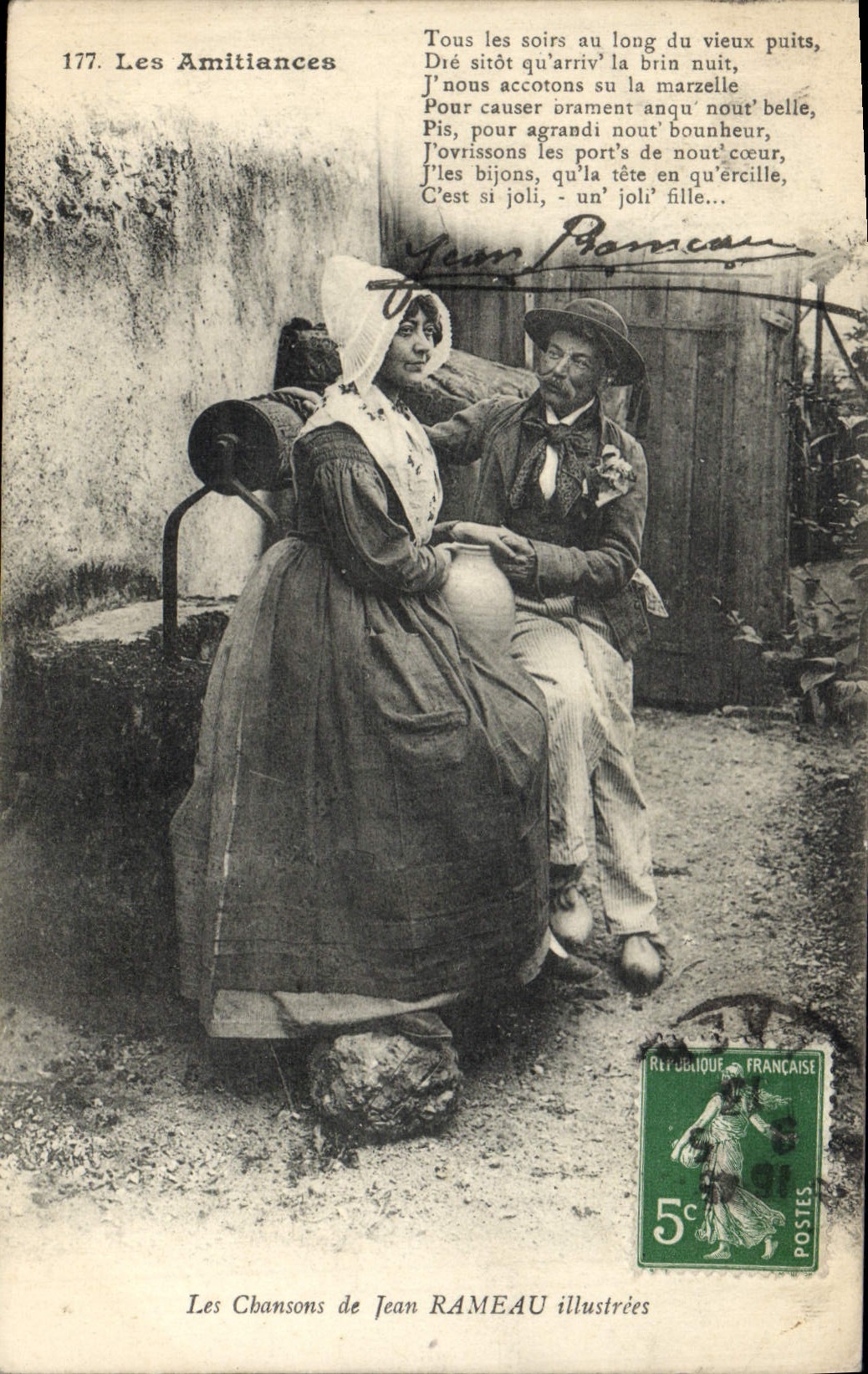 CPA Folklore Les chansons de Jean Rameau illustrees Les Amitiances
